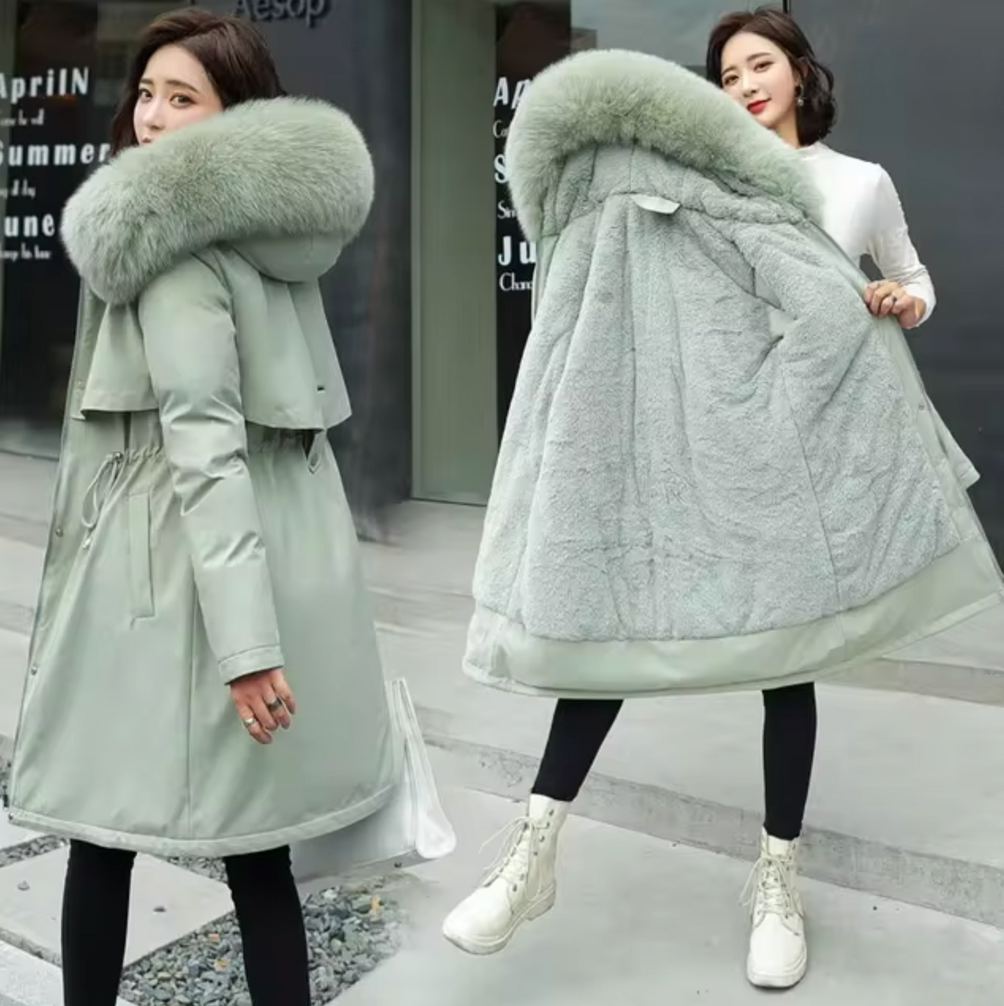 WW | Lange Wolljacke Mit Kapuze
