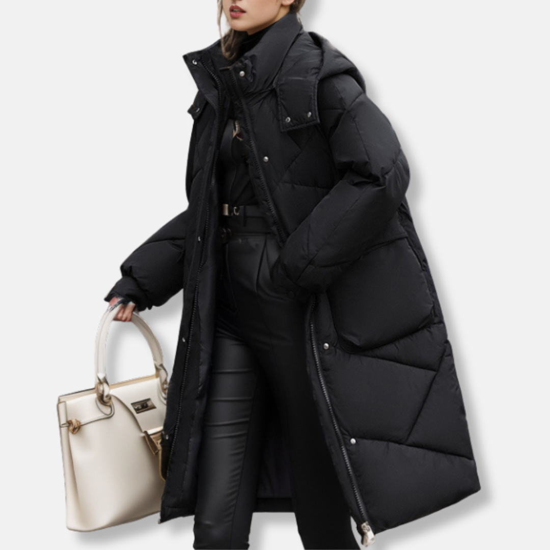 WW | Coat - Quilted - Oversized Fit - Maxi Length - High Neck Hood