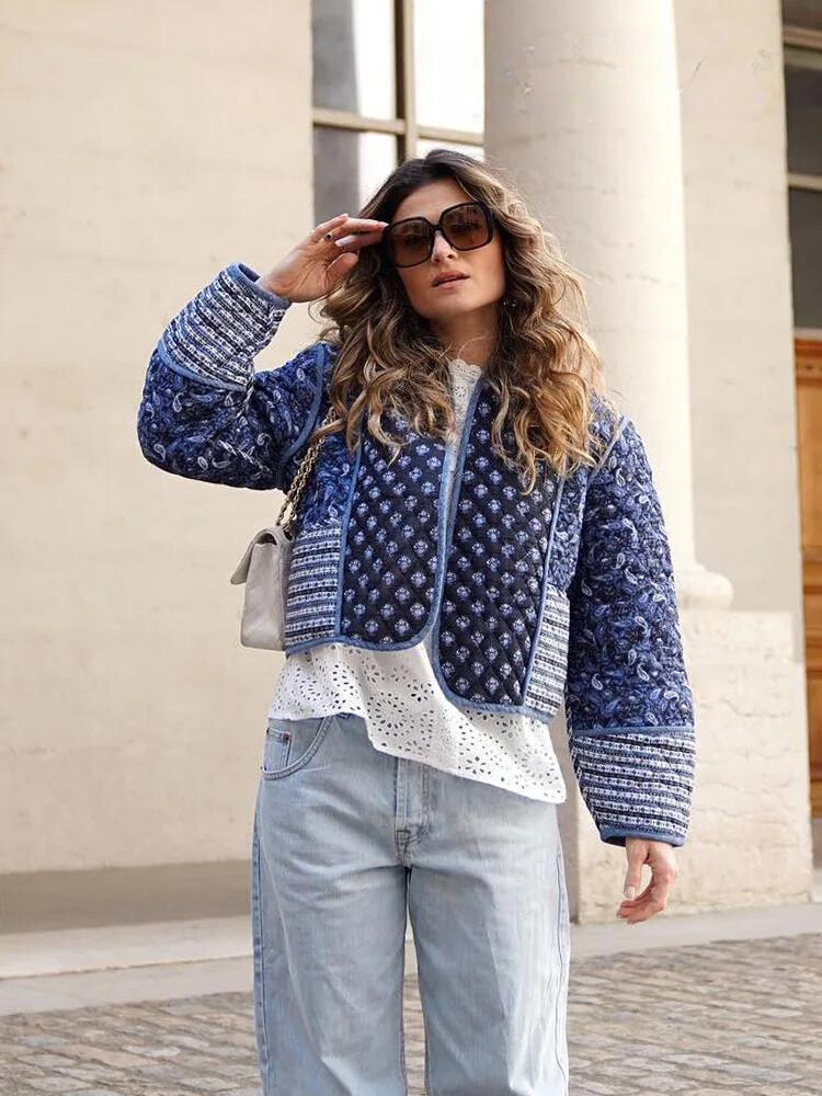 WW | Wendbare Vintage-Patchwork-Blumenjacke für Frauen - Favorit im Frühling und Sommer 2025