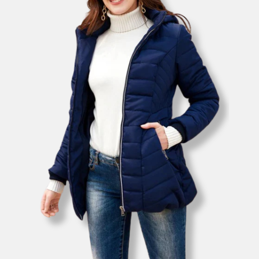 WW | Padded Jacket Slim Fit mit Kapuzenkragen Rippbündchen Hüftlänge