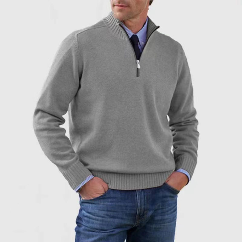 WW | Eleganter Pullover für Herren mit halbem Reißverschluss