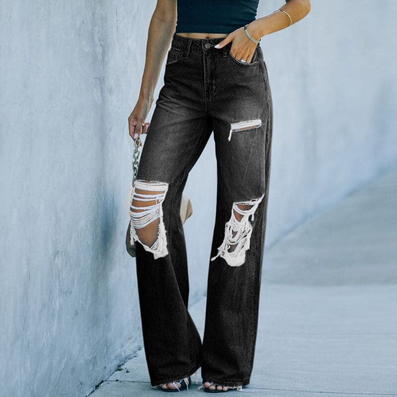 WW | Weite Beine Hohe Taille Eingetragener Trendy Fit