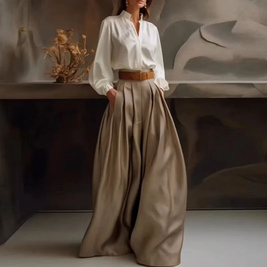 WW | Elegante Hose mit Falten und Hoher Taille