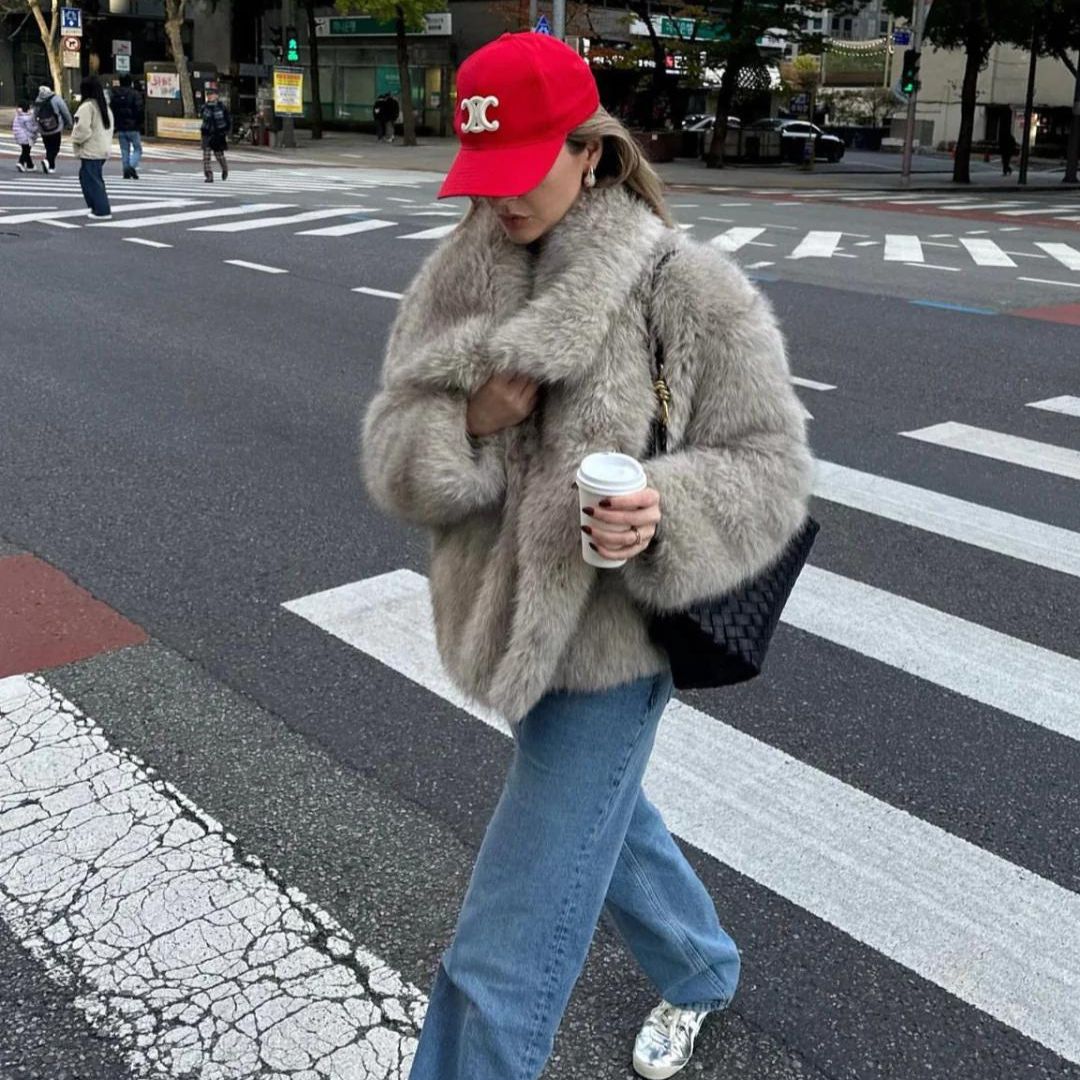 WW | Synthetik-Fell Oversized Jacke - Plüsch kaltes Wetter Schicht - Streetwear Luxe Look