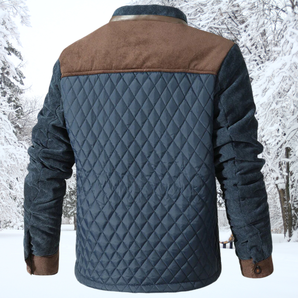 WW | Gepolsterte Jacke - Klassischer Kragen - Knopfverschluss - Kontrastierende Ärmel & Schultern