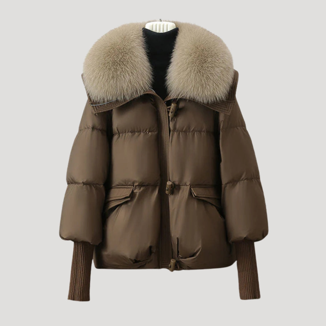 WW | Damen Schneemannjacke Kunstfellkragen Wintermantel