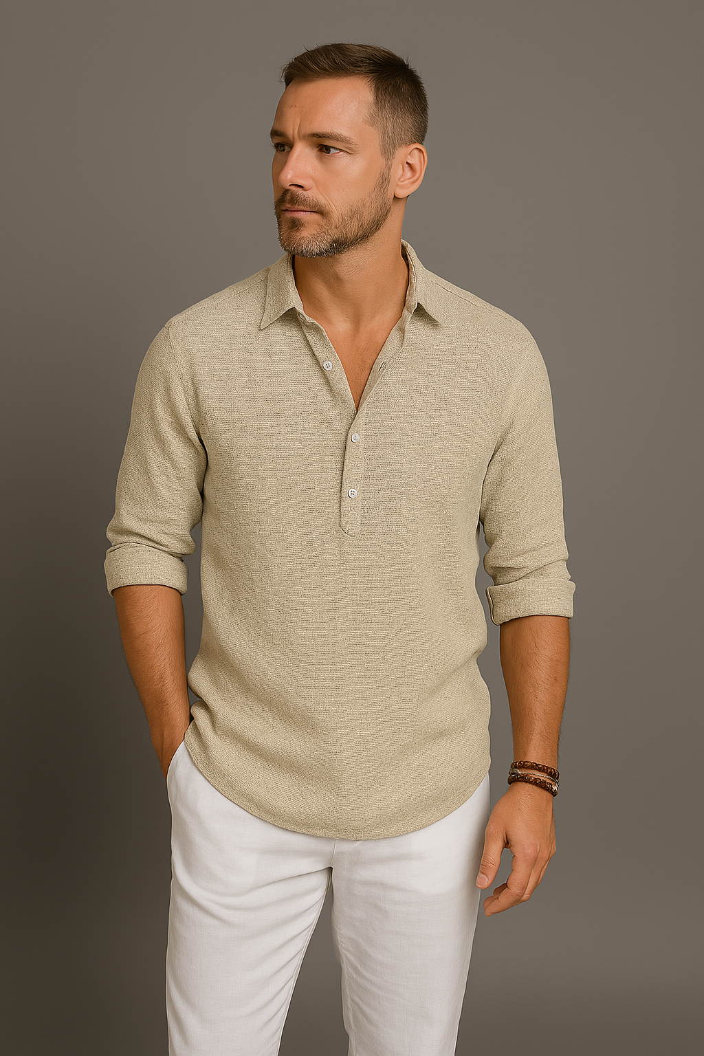 WW | Linen Men's Polo Shirt