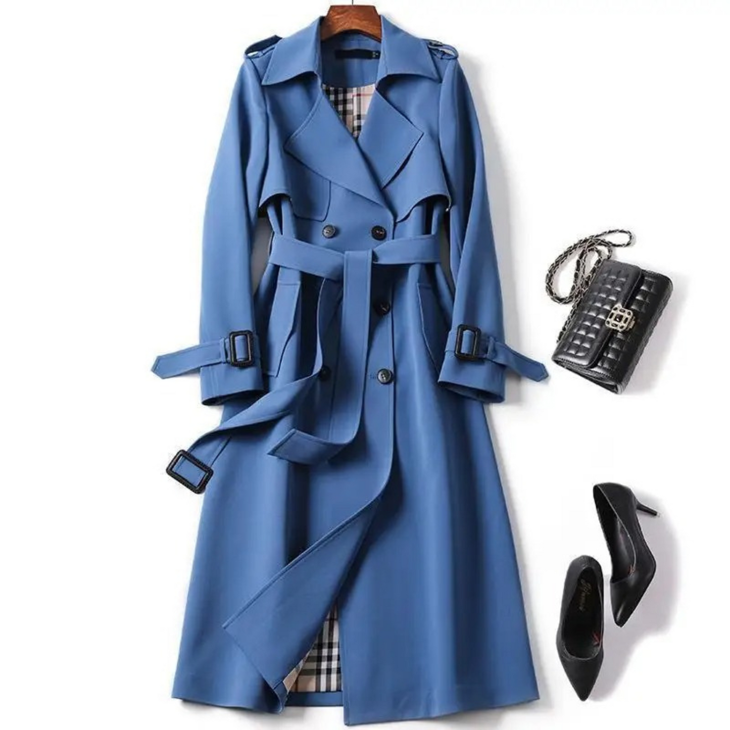 WW | Women's Korean Style Trench Coat with Belt