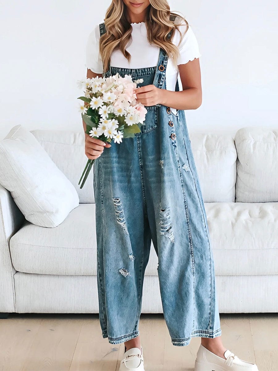 WW | Sleeveless Loose Denim Jumpsuit
