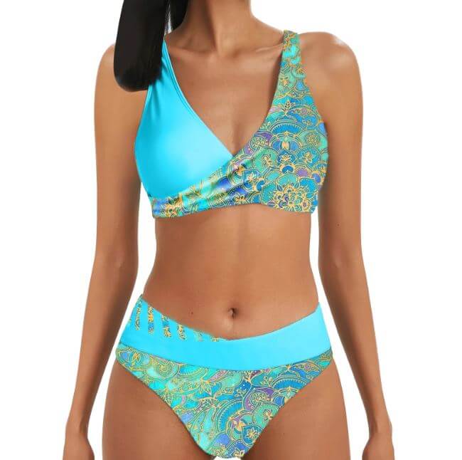 WW | Lebendiges Zweiteiliges Bikini-Set