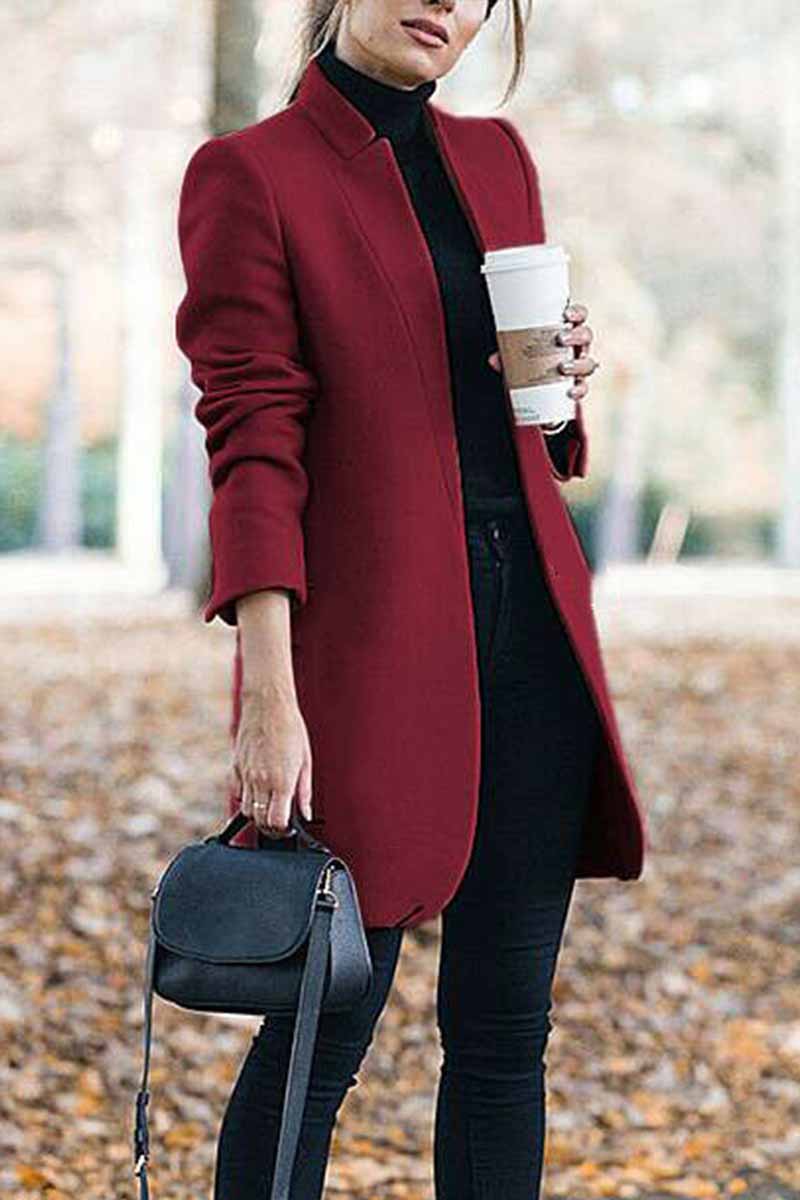 WW | Elegant Coat with Stand-Up Collar