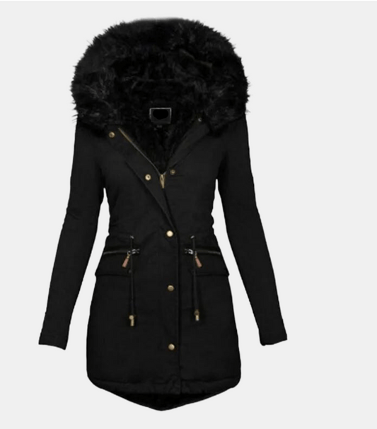 WW | Kunstfell Kapuzenparka - Warm & Winddicht - Verstellbarer Bund - Winteroberbekleidung