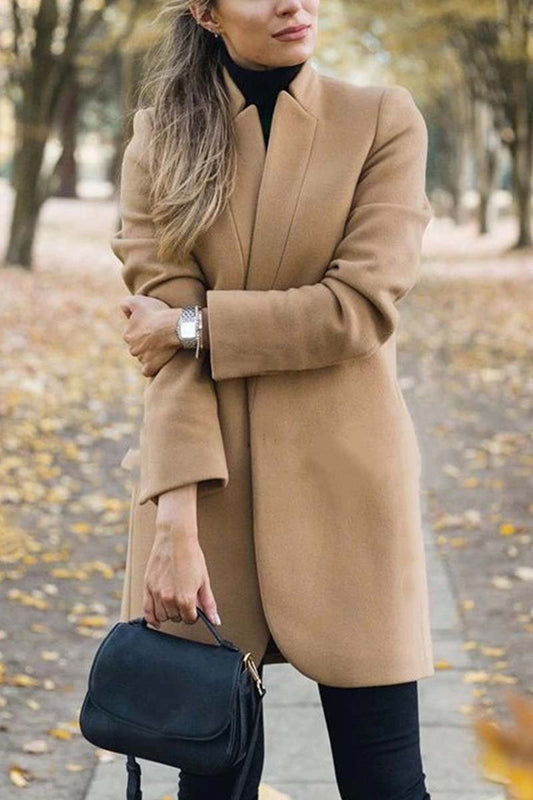 WW | Elegant Coat with Stand-Up Collar