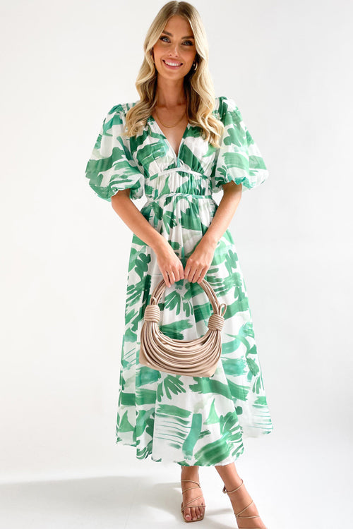 WW | Real Love Print Puff Sleeve Maxi Dress