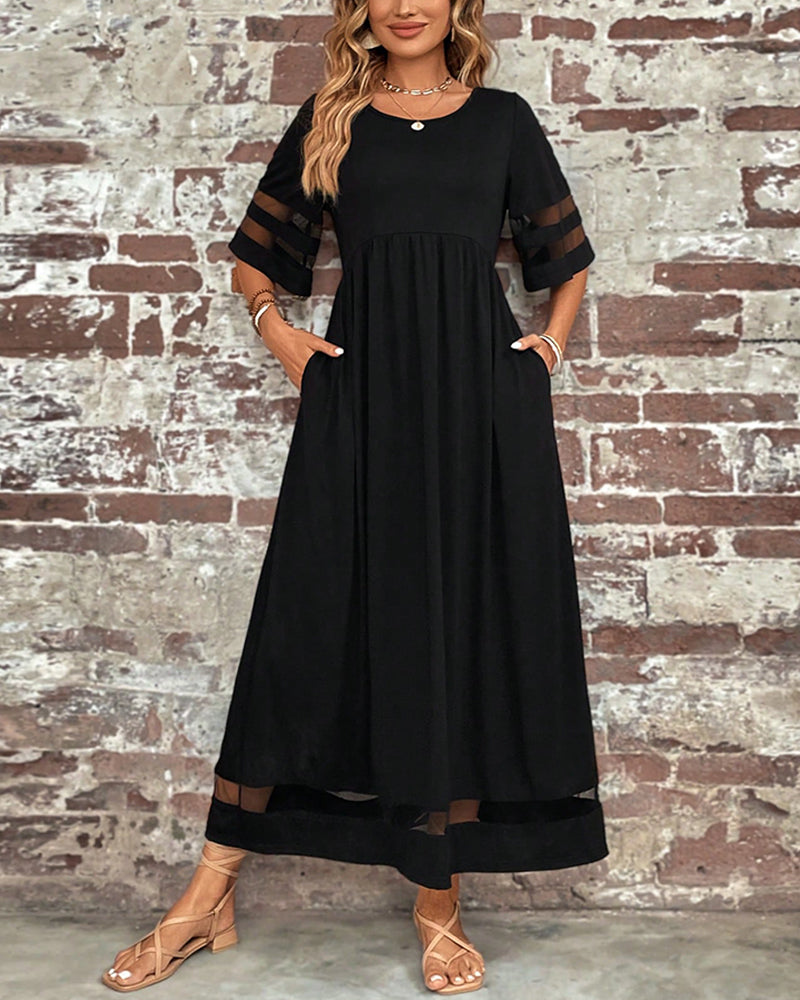 WW | Elegantes Kleid mit Rundhalsausschnitt