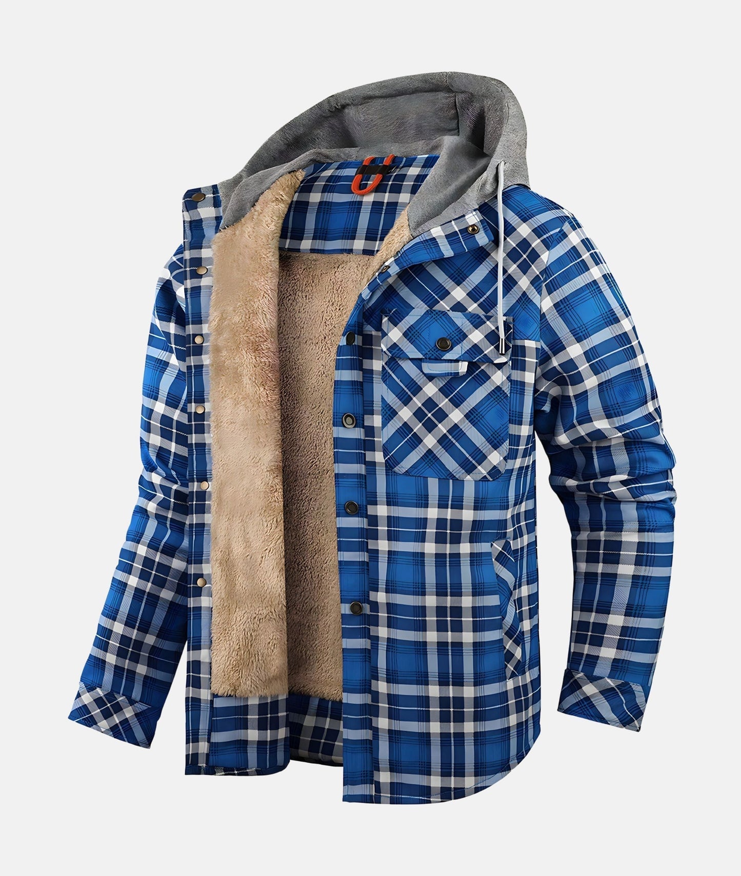 WW | Plaid Flannel Jacket with Hood and Faux Fur Lining