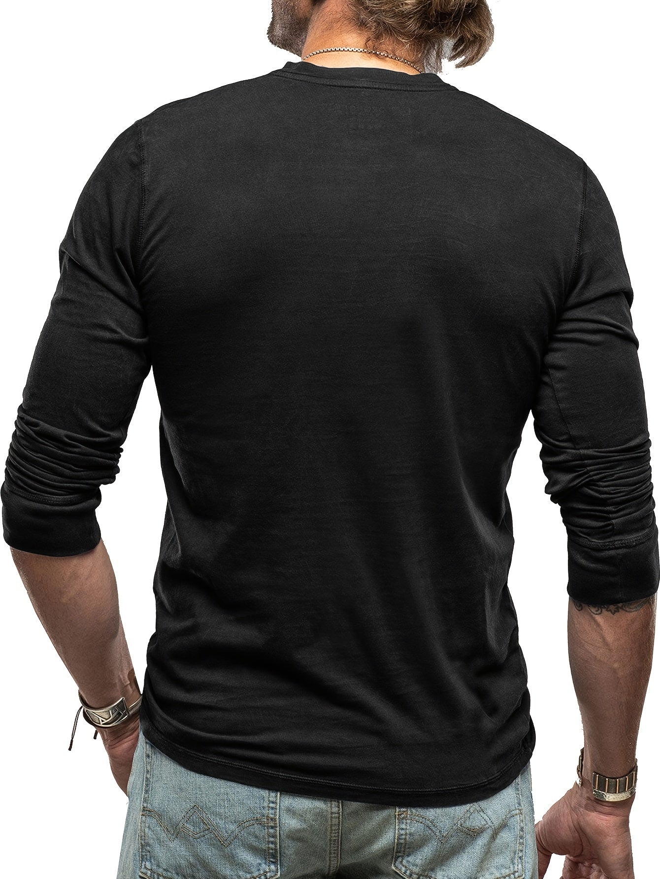 WW | Men's Vintage Style Long Sleeve Henley Shirt