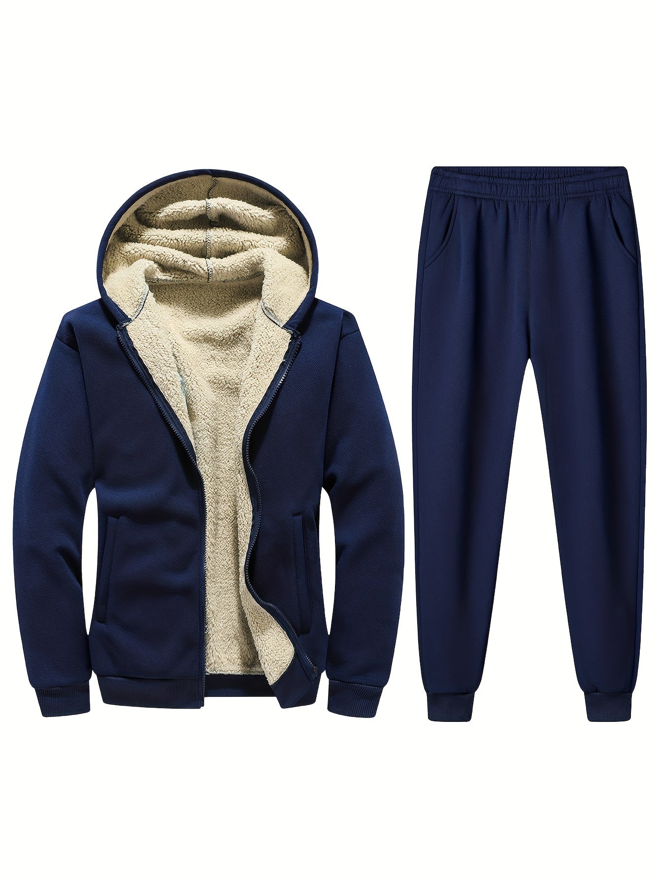 WW | Striped Tracksuit with Stand-Up Collar Zip Jacket and Sports Trousers for Men - Perfect for Casual Days