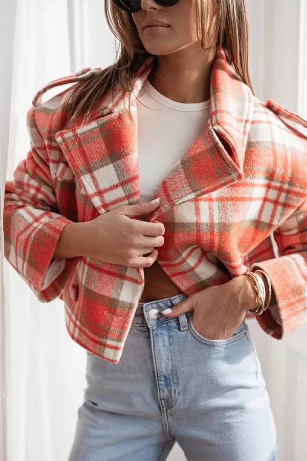 WW | Herbst/Winter Wendekragen Karomuster Jacke