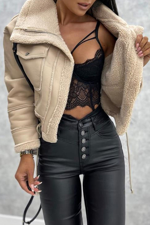 WW | Short Zipper Biker Jacket