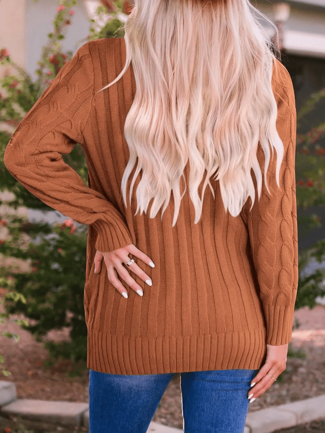 WW | Open-Front Cable-Knit Cardigan