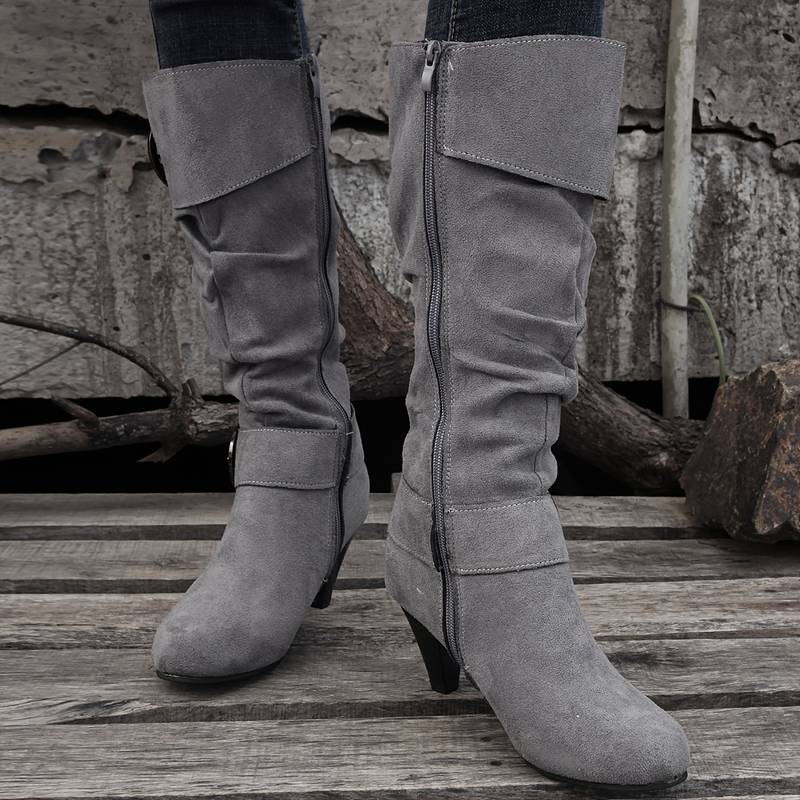 WW | Wildlederstiefel Mit Schnalle