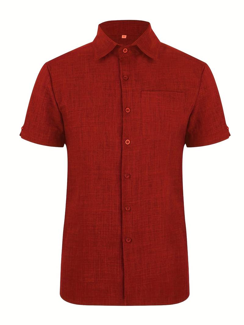 WW | Men's Classic Casual Button-Down Short Sleeve Shirt