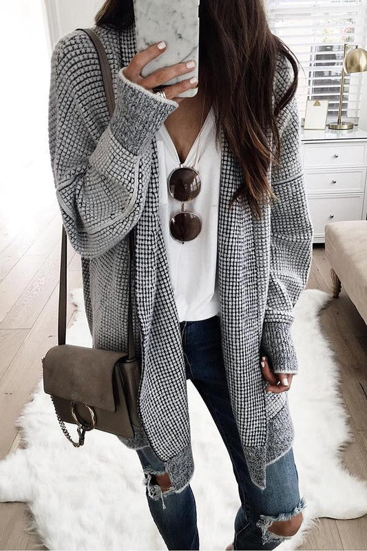 WW | Long Waffle Texture Jacket
