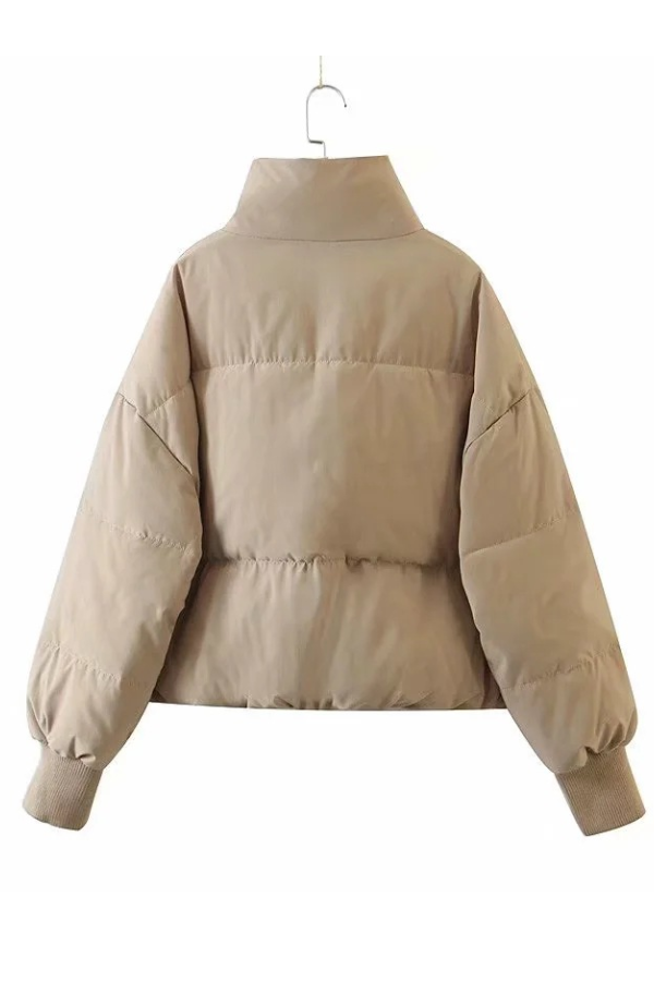WW | Collar Zipper Pocket Thick Warm Cotton Jacket
