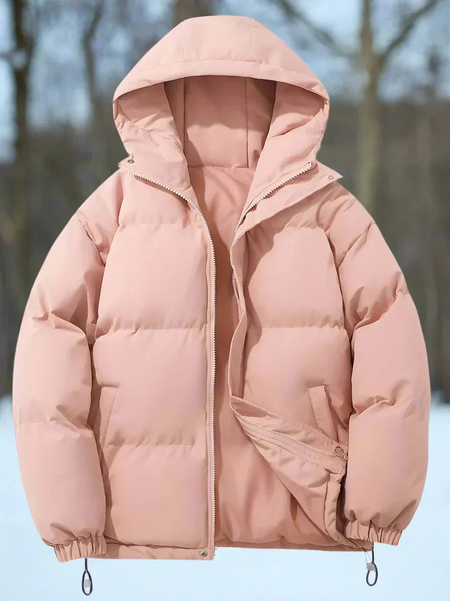 WW | Puffer Jacket Padded And Insulated Hood And Zipper Practical Pockets