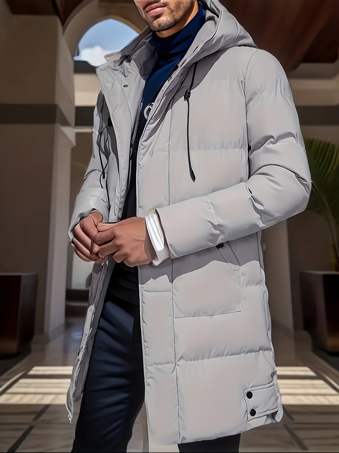 WW | Winter Jacket with Hood - Warm, Lined Quilted Jacket with Zipper and Pockets