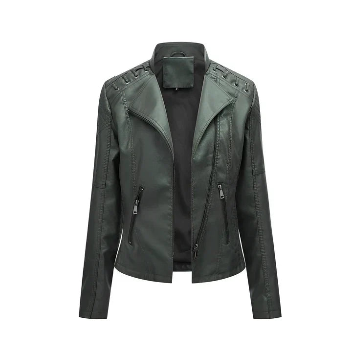 WW | PU leather jacket with zip closure