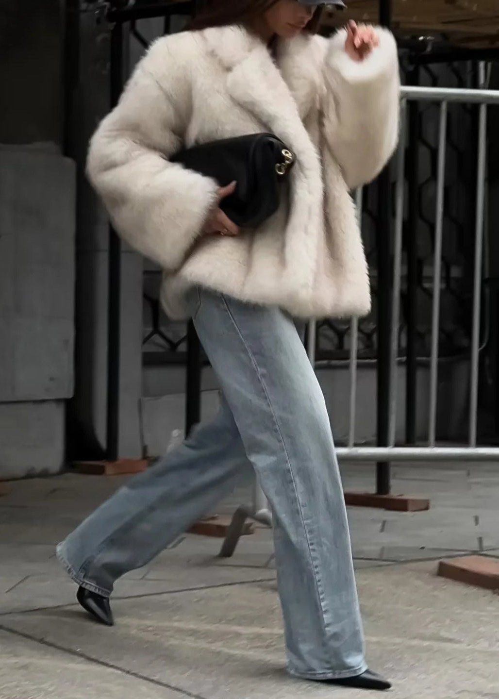 WW | Faux Fur Suit Collar Jacket