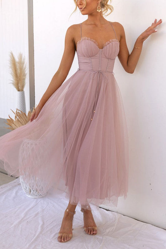 WW | Maxi Dress Elegant Flowing Design V-Neck Sleeveless Lightweight Fabric