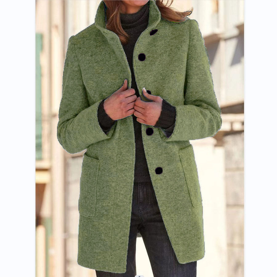 WW | Warmer & winddichter Mantel mit Stehkragen für Damen