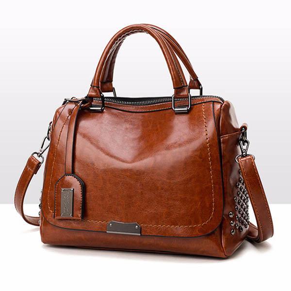 WW | Luxury Leather Handbag with Studs