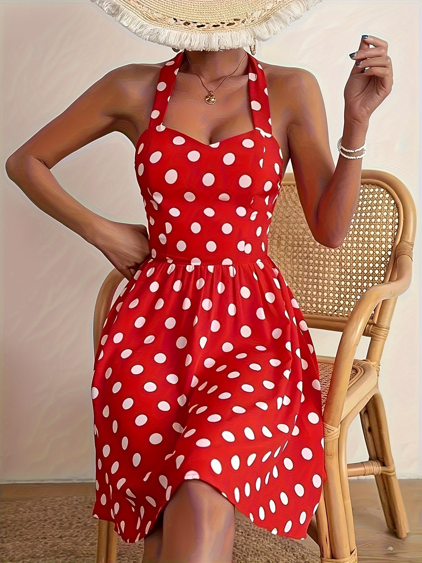 Dotty Daze Halter Dress