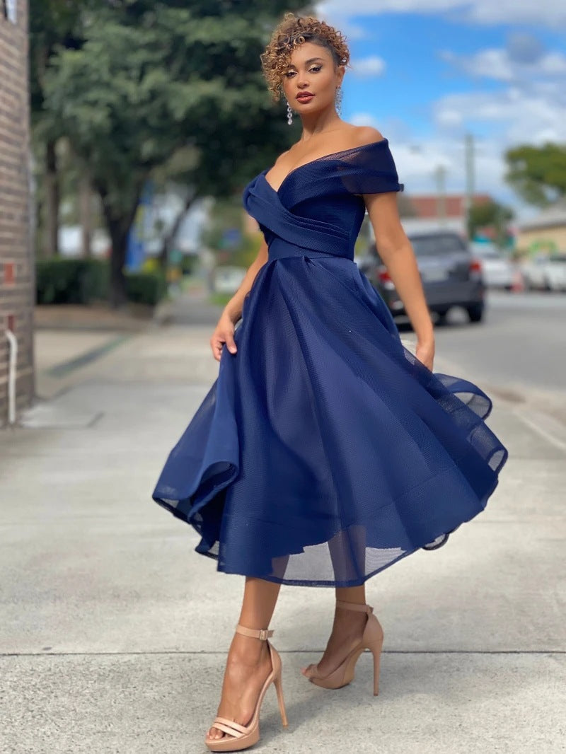 WW | Elegante Off Shoulder Brautjungfernkleid