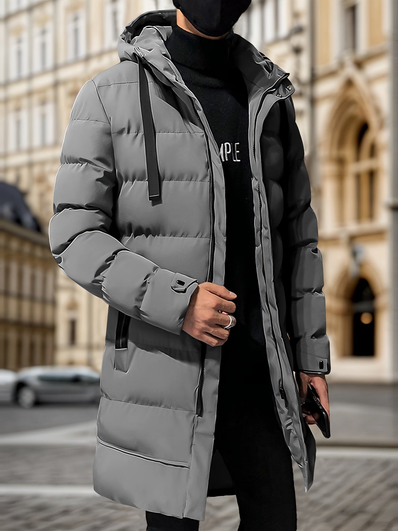WW | Windproof Mid-Length Zipper Hooded Winter Jacket - Ideal for Winter