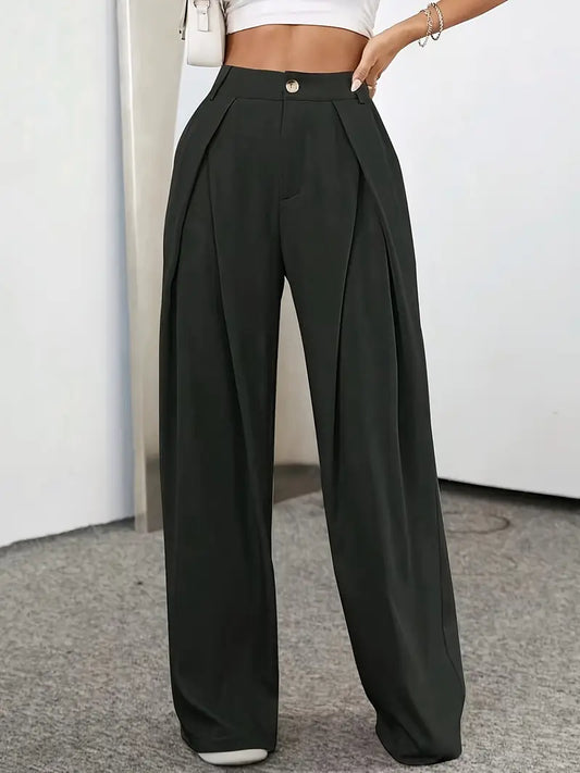WW | Schicke Herbst Hohe Taille Plissee Hose für Frauen