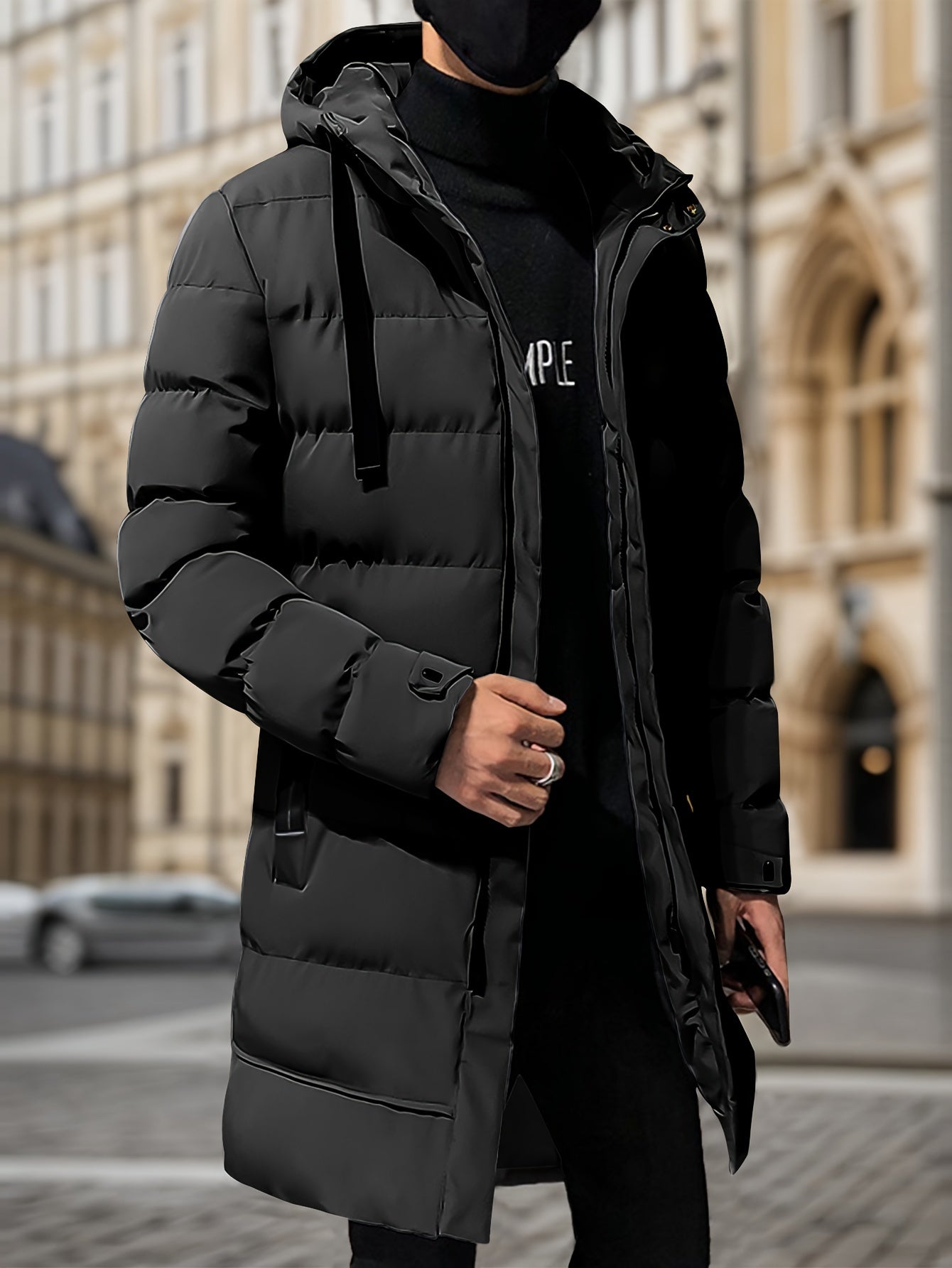 WW | Windproof Mid-Length Zipper Hooded Winter Jacket - Ideal for Winter