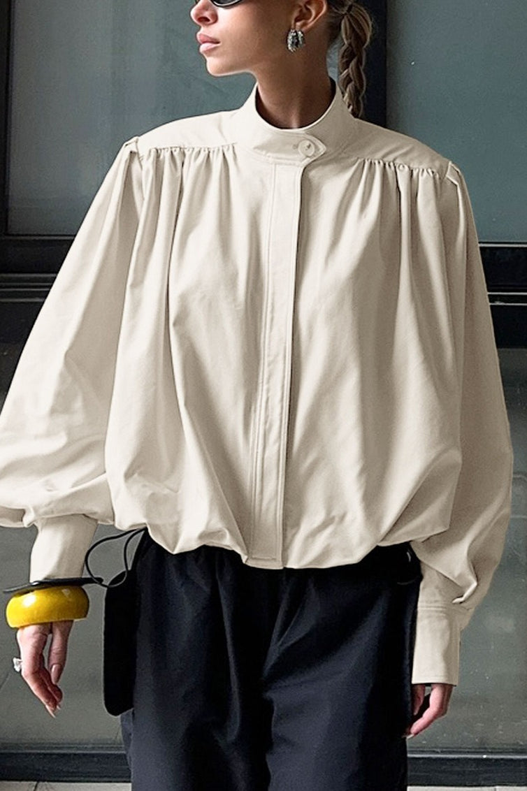 WW | High Collar Puff Sleeve Jacket