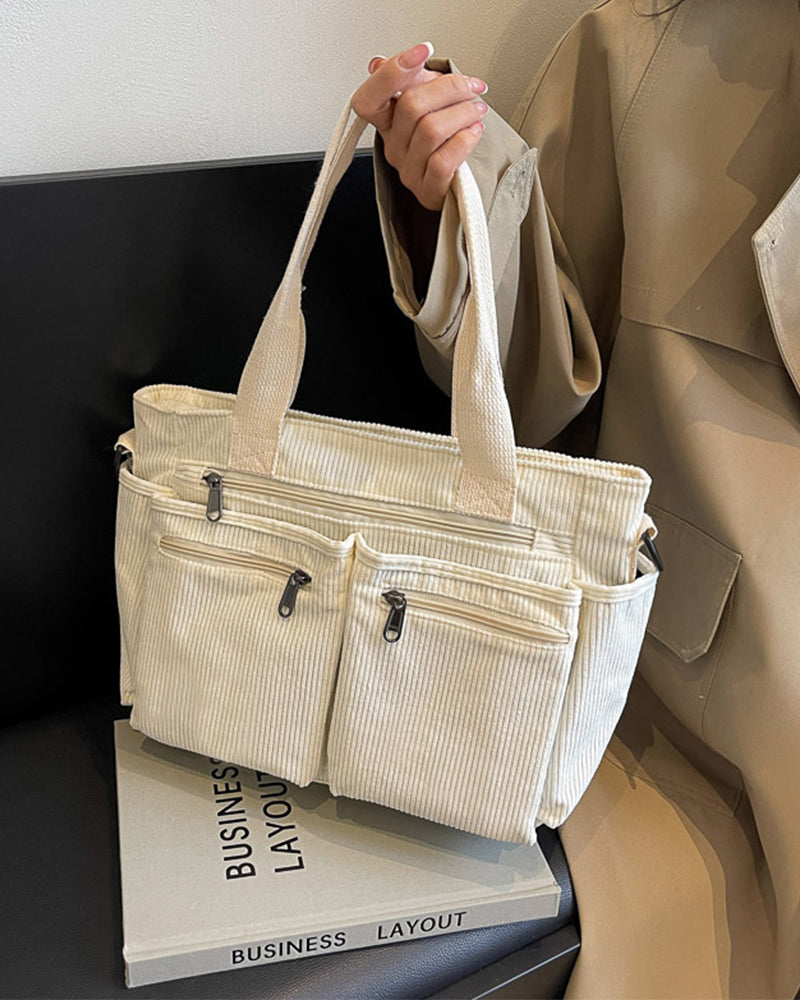 WW | Solid-colored railroad fleece shopping bag