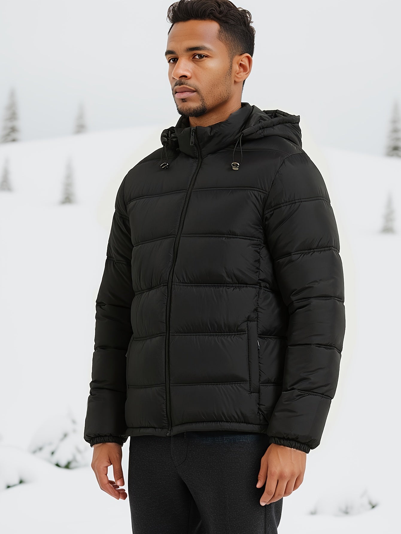 WW | Smooth Plain Puffer Winter Jacket For Men - Perfect For Outdoor Activities
