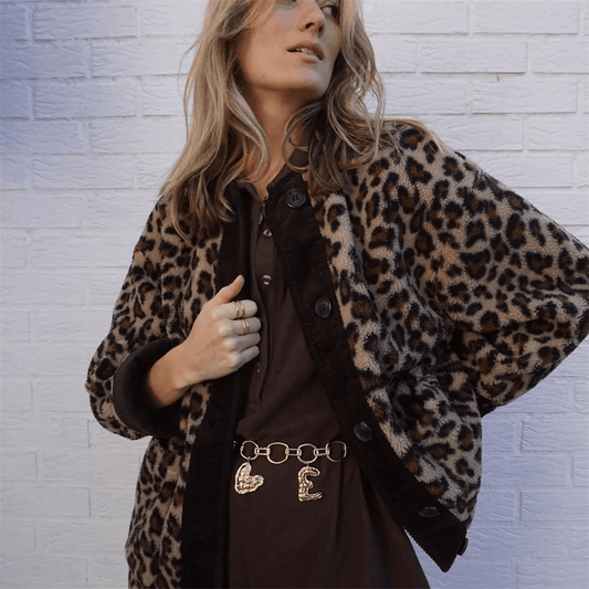 WW | Print Faux Fur Jacke - Boldes Statement Piece - Gemütlicher Übergroßer Schnitt - Herbst- & Winter-Chic