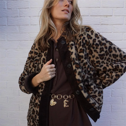 WW | Jacke mit Rundhalsausschnitt in Leopardenmuster