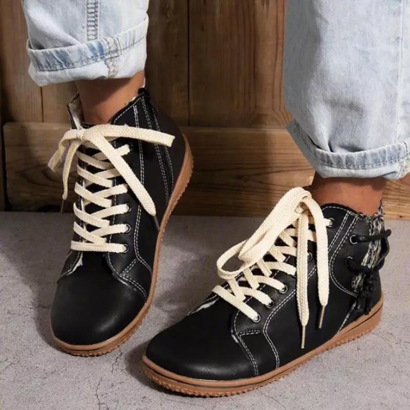 WW | Stylische Leder Sneaker Mit Schnürsenkeln