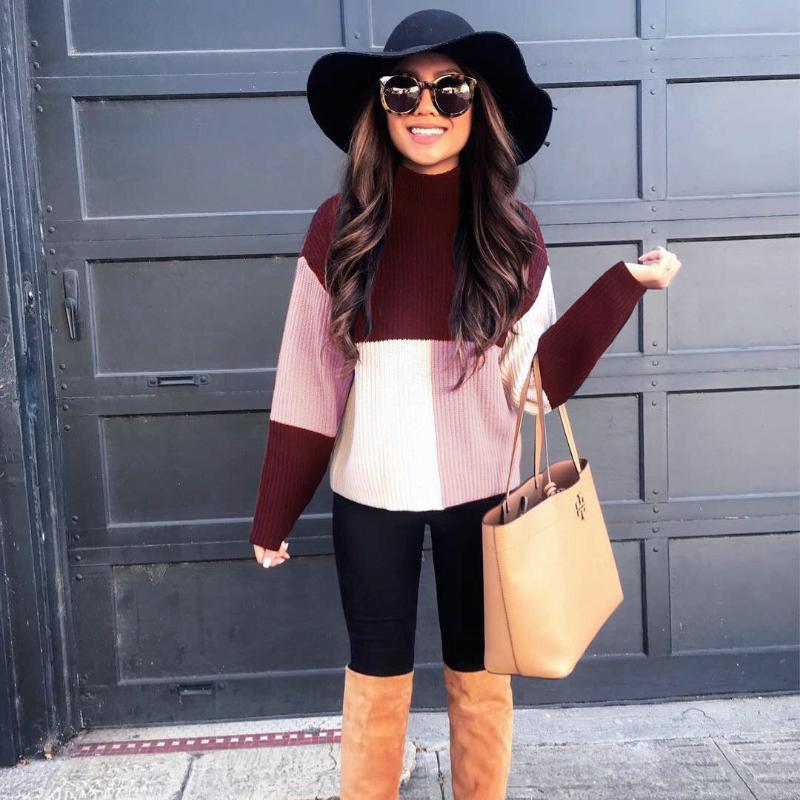 WW | Strickpullover - Oversized Fit - Blockmuster - Weich und Warm