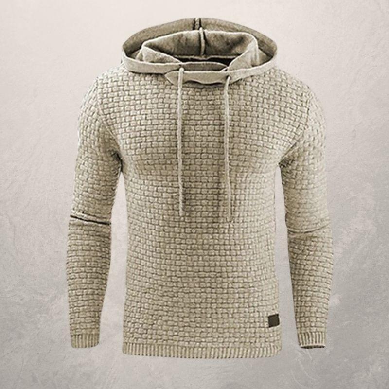 WW | Hooded sweatshirt Slim fit Soft knit Checked pattern Long sleeves