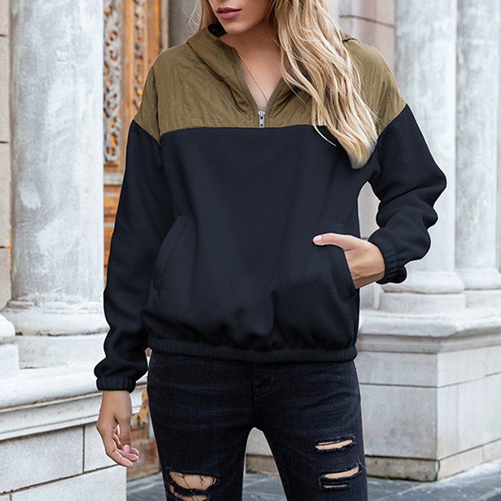 WW | Stylischer Kapuzenpullover Mit Zwei Farben
